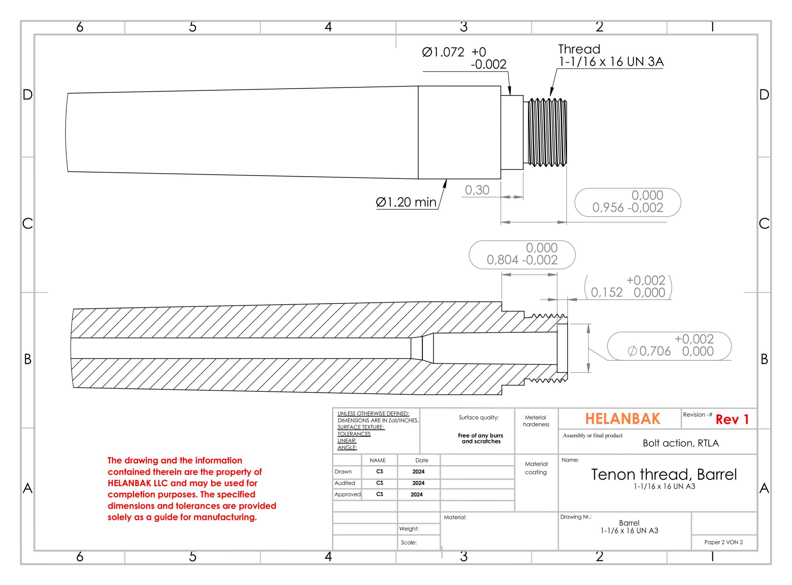 RTLA Tenon Thread