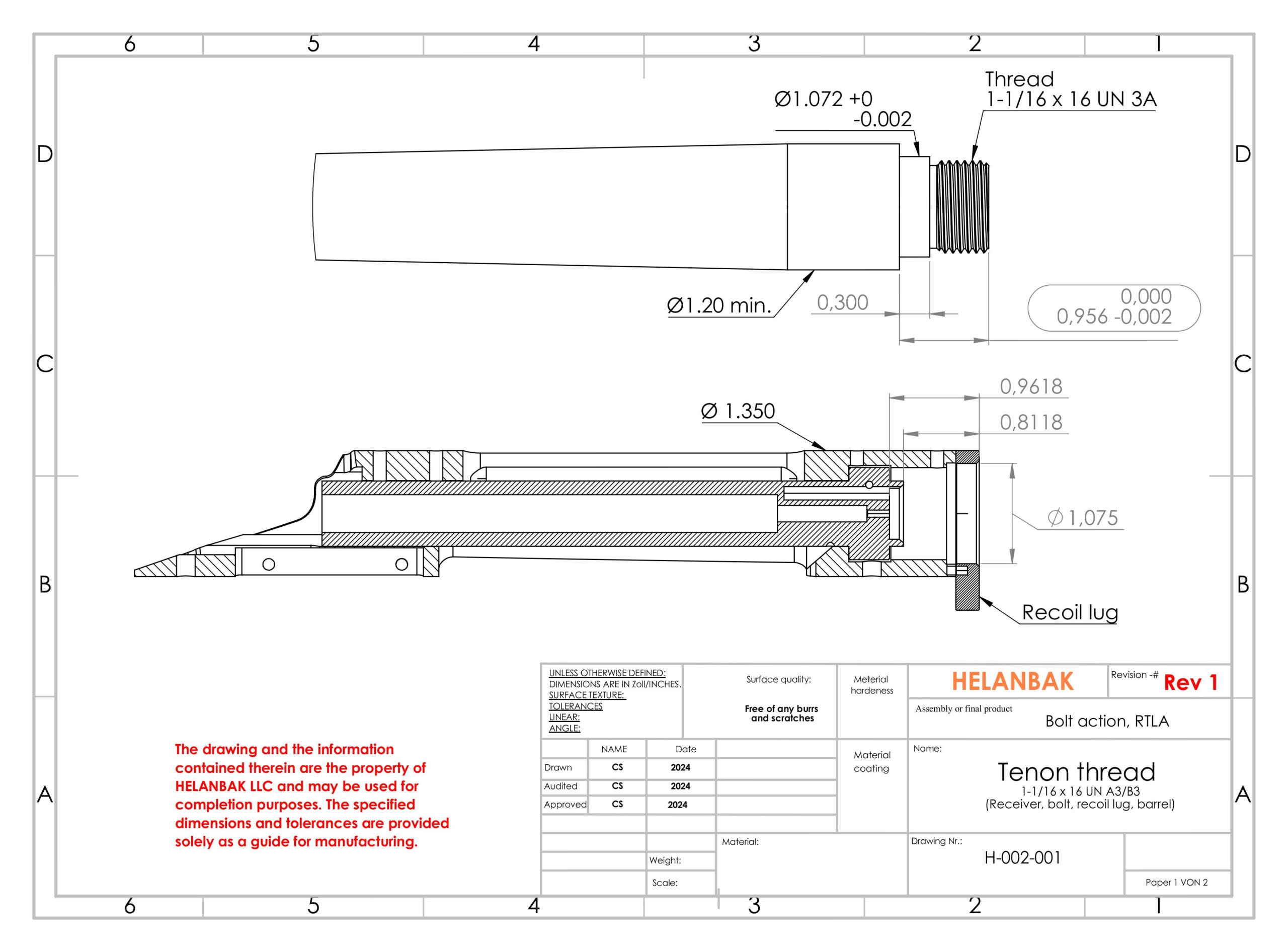 RTLA Tenon Thread